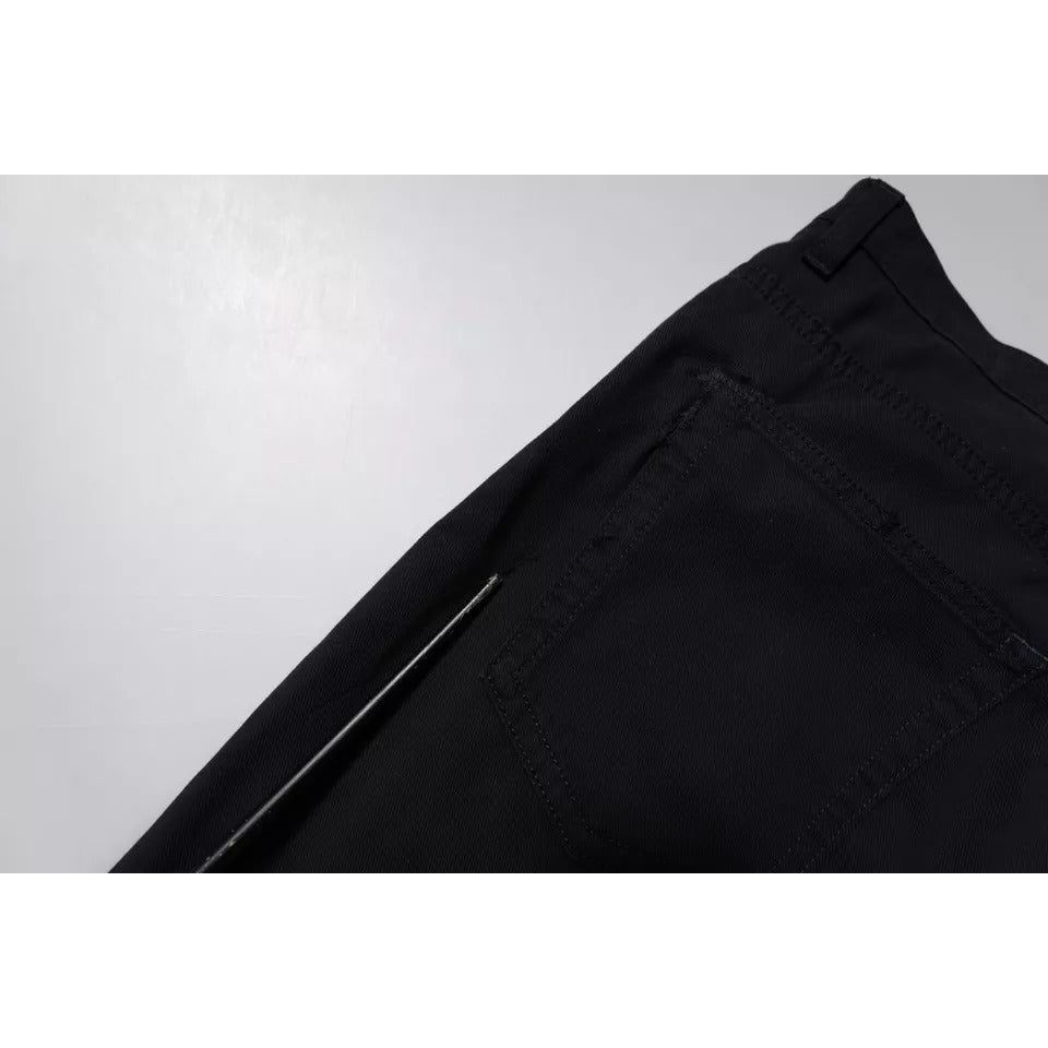Dolce & Gabbana Dark Blue Cotton Stretch Loose Men Denim Jeans PAN76096-48