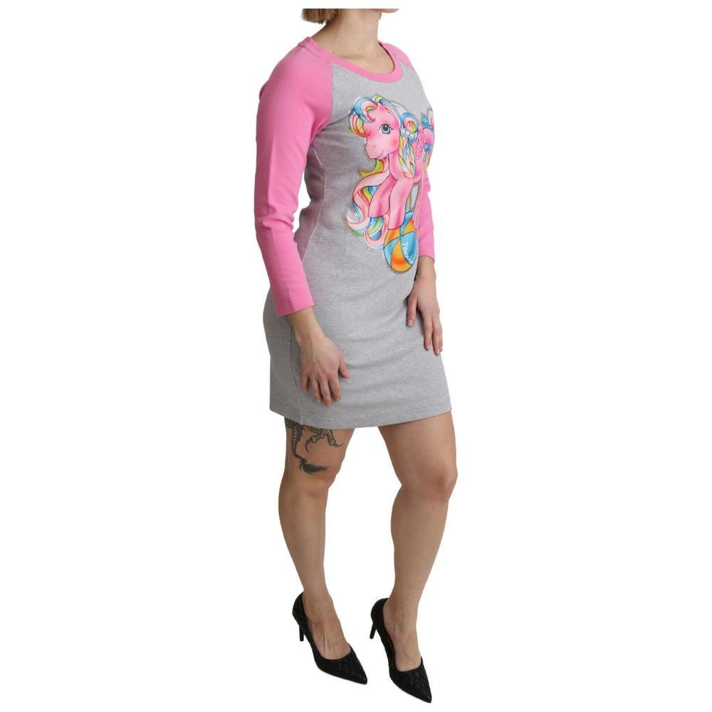 Moschino Gray Cotton Dress 1728,40,67400106144,Clothing,Dresses - Women - Clothing,Gray,Moschino,New with tags,Women,Women - Clothing MO-1001-40