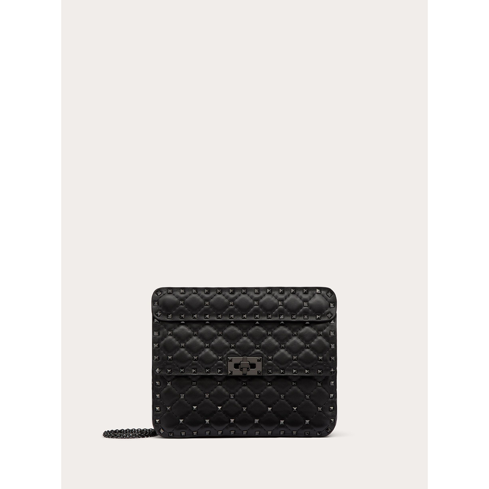 Valentino Garavani Black Nappa Leather Medium Rockstudt Spike Bag VGZW2B0122SLC0NO