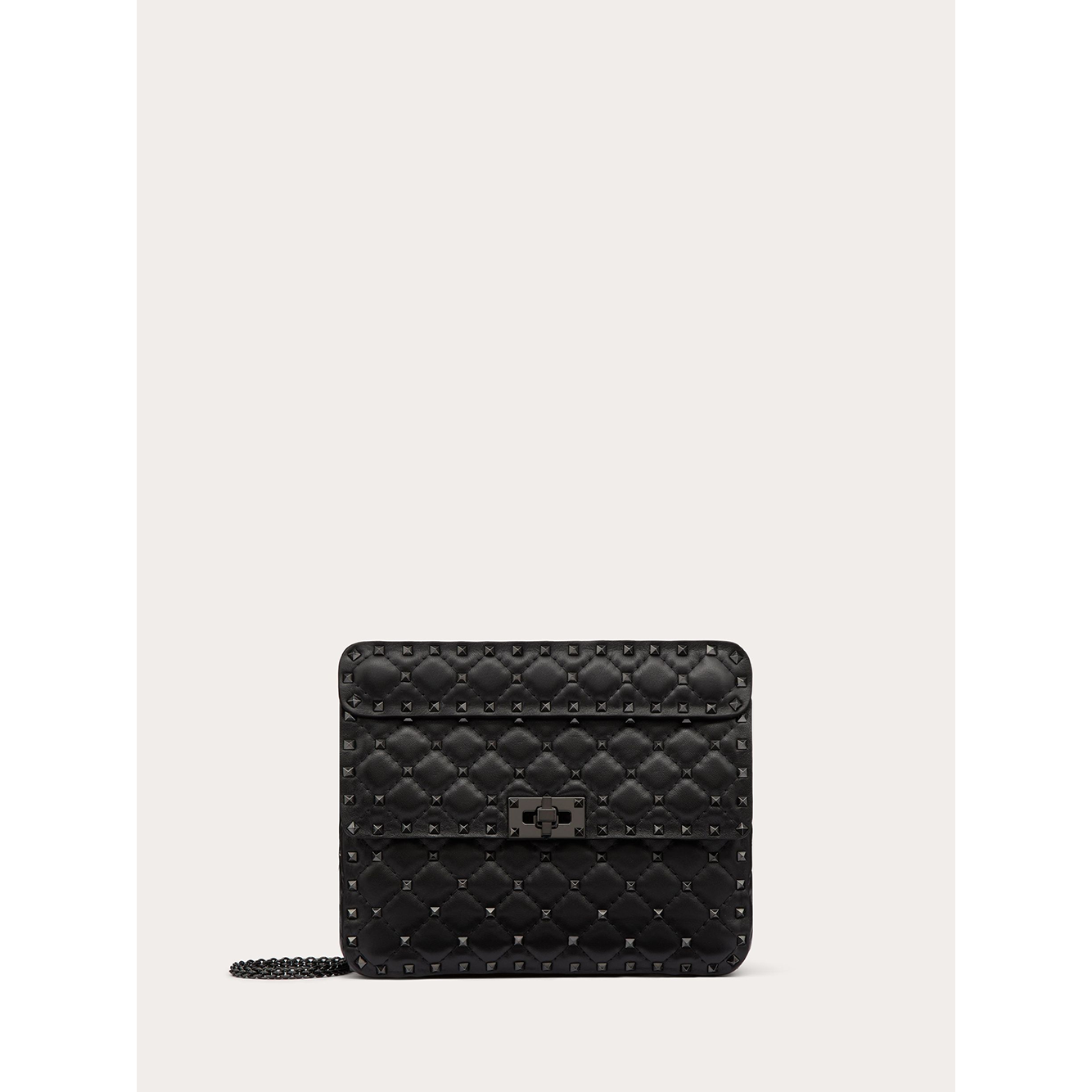 Valentino Garavani Black Nappa Leather Medium Rockstudt Spike Bag VGZW2B0122SLC0NO