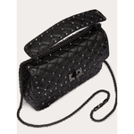 Valentino Garavani Black Nappa Leather Medium Rockstudt Spike Bag VGZW2B0122SLC0NO