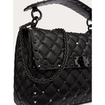 Valentino Garavani Black Nappa Leather Medium Rockstudt Spike Bag VGZW2B0122SLC0NO