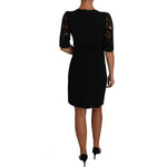Dolce & Gabbana Black Floral Cut Out Pattern Coctail Dress DR1506-36