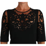 Dolce & Gabbana Black Floral Cut Out Pattern Coctail Dress DR1506-36