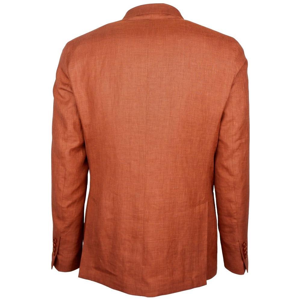 Made in Italy Brown Linen Blazer LO-14882-IT52 | XL