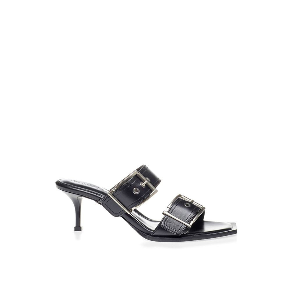 Alexander McQueen Elevate Your Steps in Timeless Black Leather Sandals AL-298676-EU36/US6