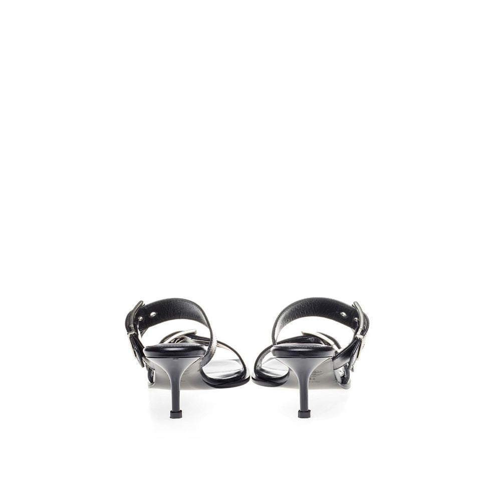 Alexander McQueen Elevate Your Steps in Timeless Black Leather Sandals AL-298676-EU36/US6