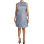Dolce & Gabbana Light Blue Fringe Shift Gown Dress DR1603-40