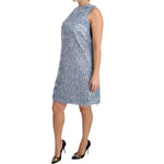 Dolce & Gabbana Light Blue Fringe Shift Gown Dress DR1603-40