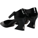 Dolce & Gabbana Black Leather Jackie Ankle Strap Sandals Shoes LA12454-37.5