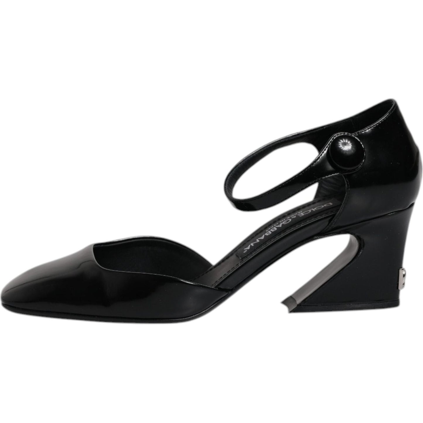 Dolce & Gabbana Black Leather Jackie Ankle Strap Sandals Shoes LA12454-37.5