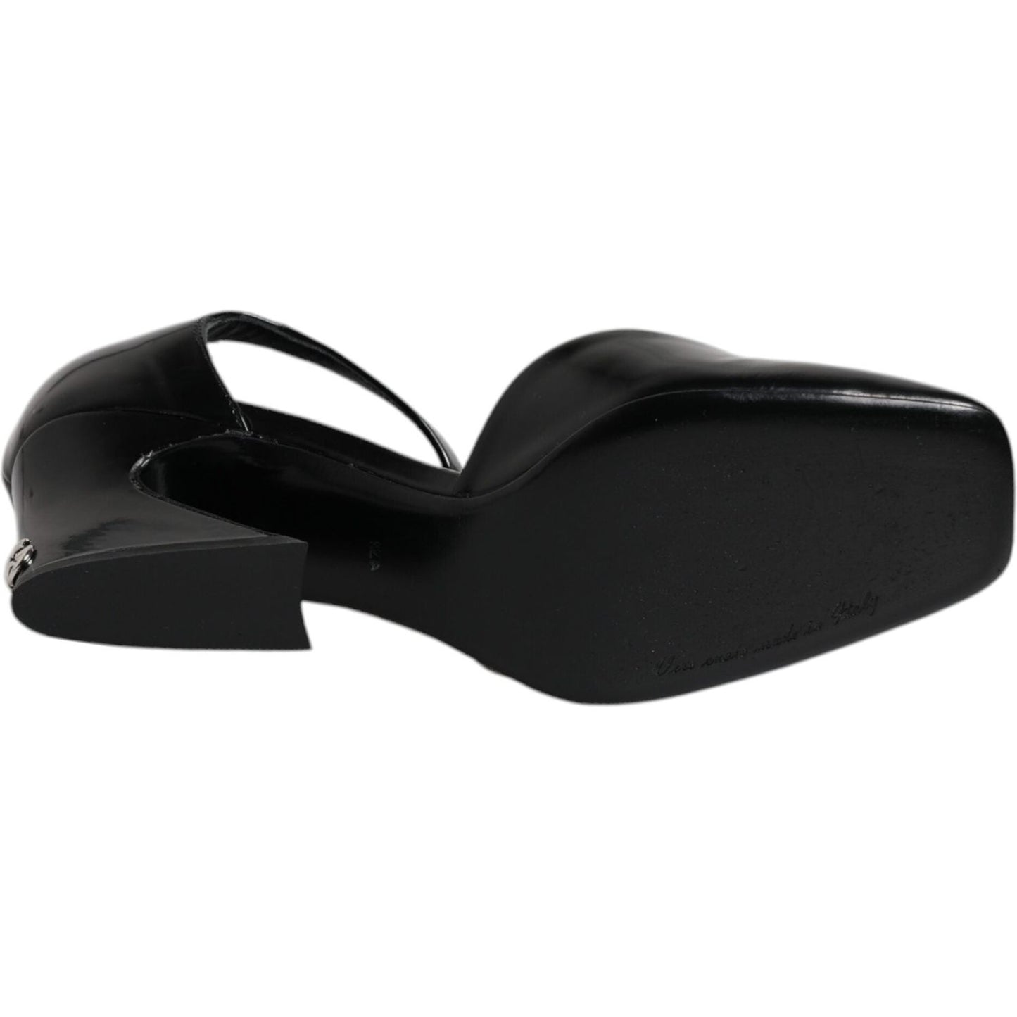 Dolce & Gabbana Black Leather Jackie Ankle Strap Sandals Shoes LA12454-37.5