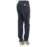 Dolce & Gabbana Crystal Roses Heart Embellished Jeans SIG19331-1