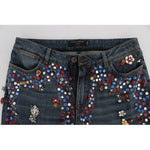 Dolce & Gabbana Crystal Roses Heart Embellished Jeans SIG19331-1