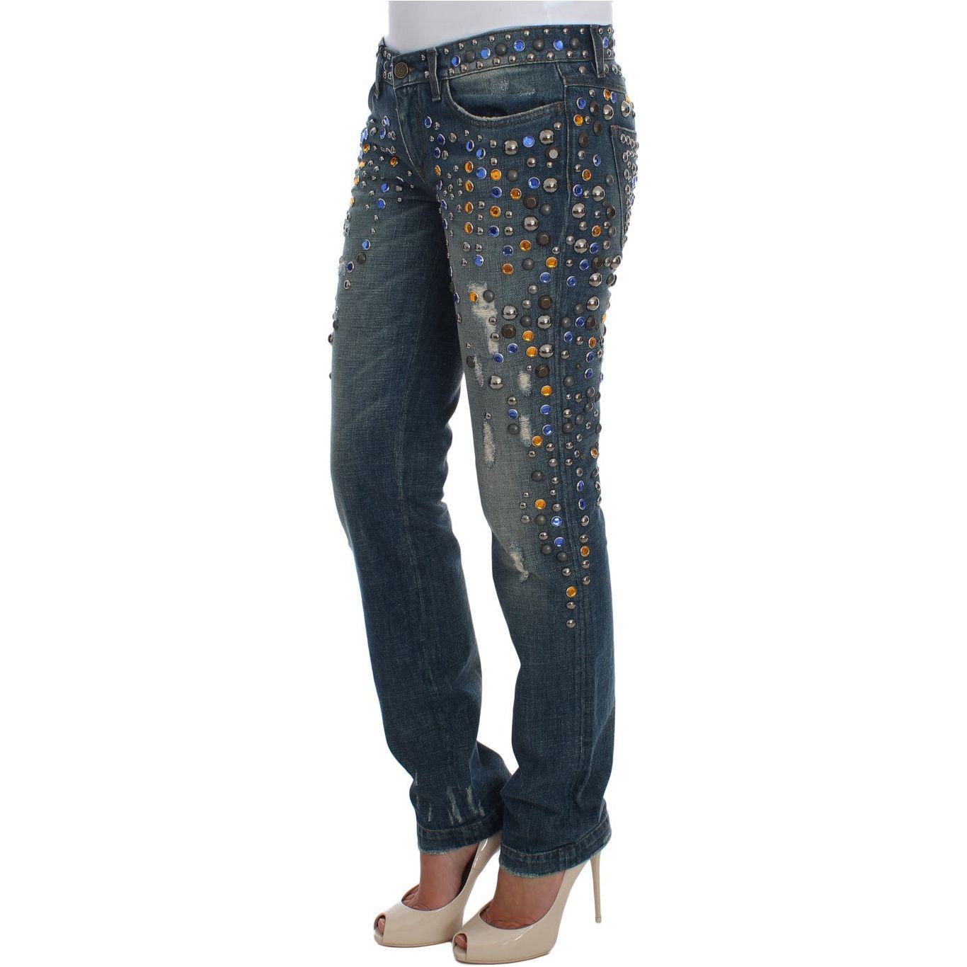 Dolce & Gabbana Crystal Embellished GIRLY Slim Fit Jeans SIG19332-1