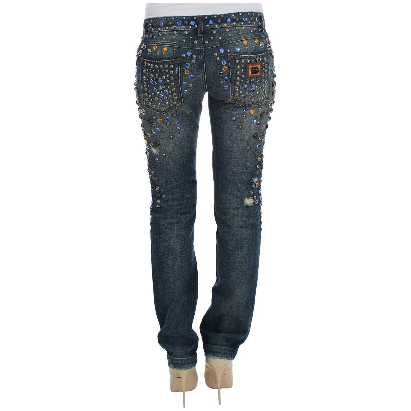 Dolce & Gabbana Crystal Embellished GIRLY Slim Fit Jeans SIG19332-1