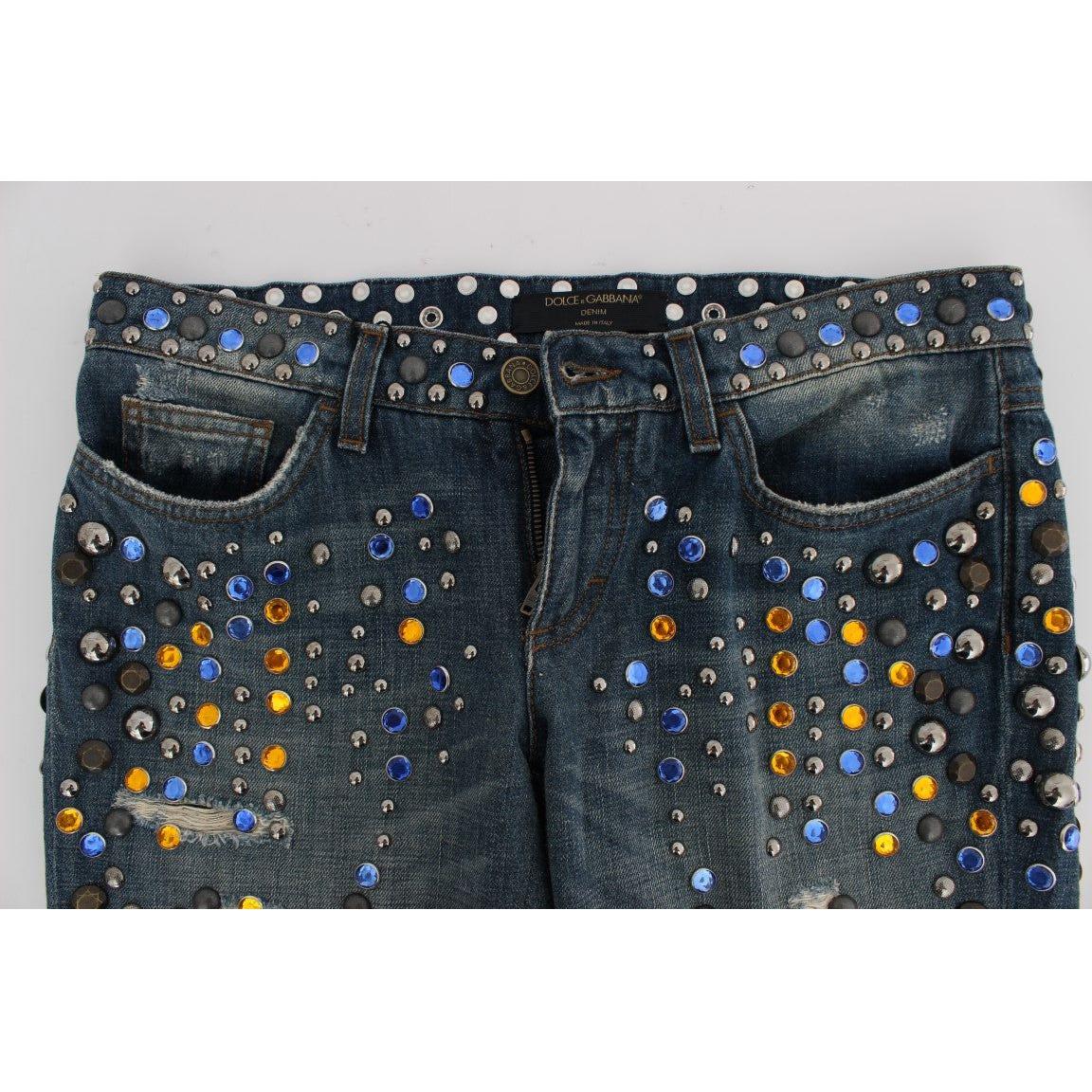 Dolce & Gabbana Crystal Embellished GIRLY Slim Fit Jeans SIG19332-1