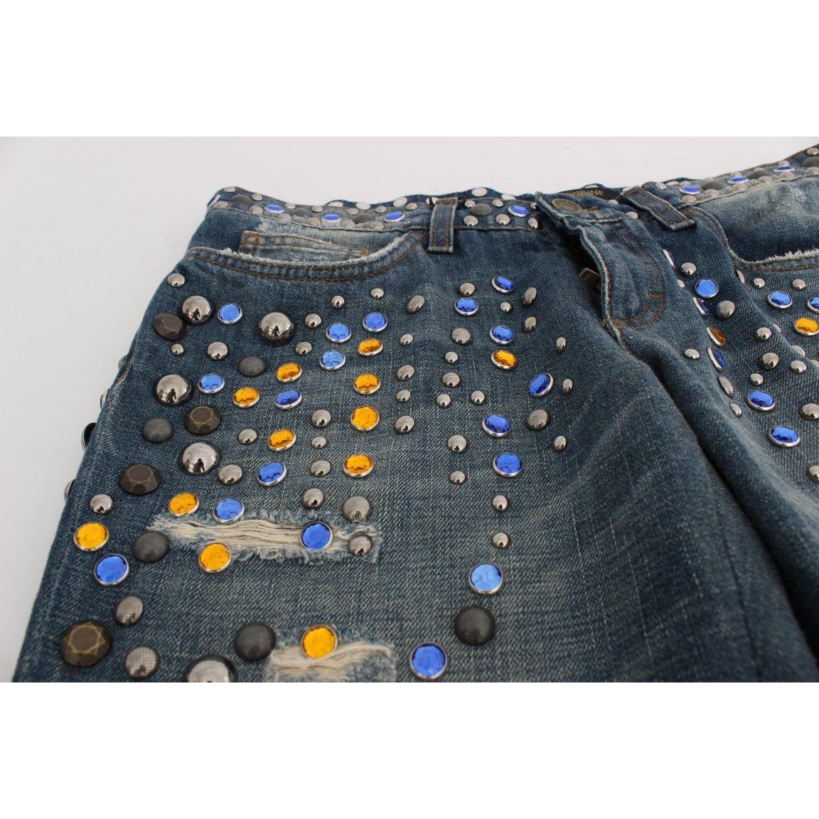 Dolce & Gabbana Crystal Embellished GIRLY Slim Fit Jeans SIG19332-1