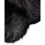 Dolce & Gabbana Black Fur Shawl Neck Wrap Cover Collar Scarf MS7113-40