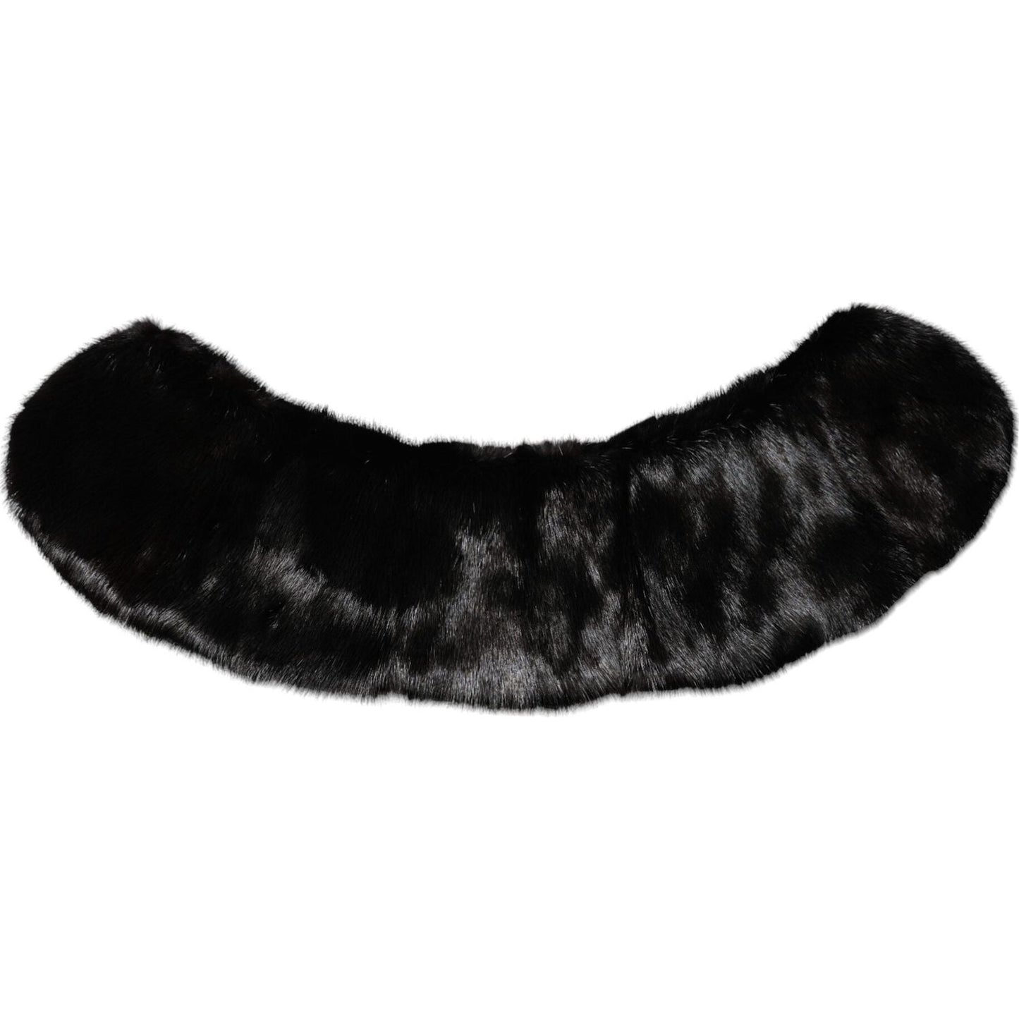 Dolce & Gabbana Black Fur Shawl Neck Wrap Cover Collar Scarf MS7116-40