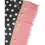 Dolce & Gabbana Black White Polka Dots Fringes Wrap Scarf