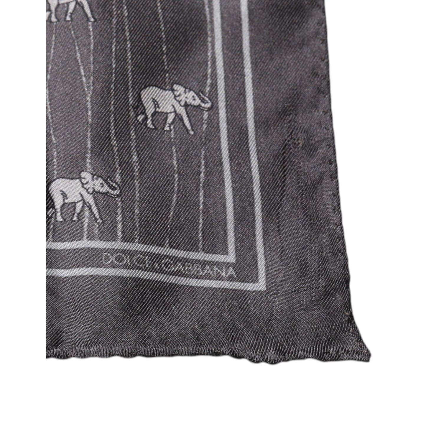 Dolce & Gabbana Brown Elephant Fantasy Handkerchief Scarf