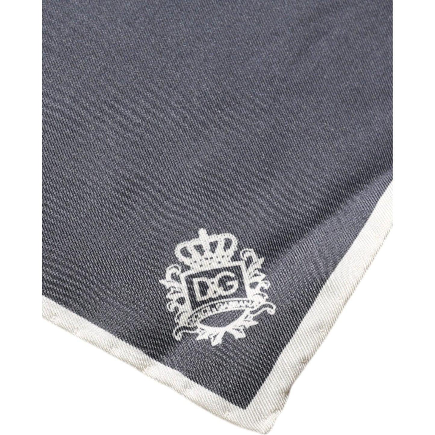 Dolce & Gabbana Gray Crown Logo Square Handkerchief Scarf MS7297