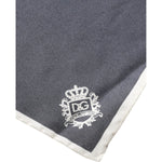 Dolce & Gabbana Gray Crown Logo Square Handkerchief Scarf MS7297