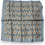 Dolce & Gabbana Gray Oranges Silk Square Handkerchief Scarf 1728,67345645728,Accessories,Dolce & Gabbana,Gray,Material: 100% Silk,Men,Men - Accessories,New with tags,Scarves - Men - Accessories MS7330