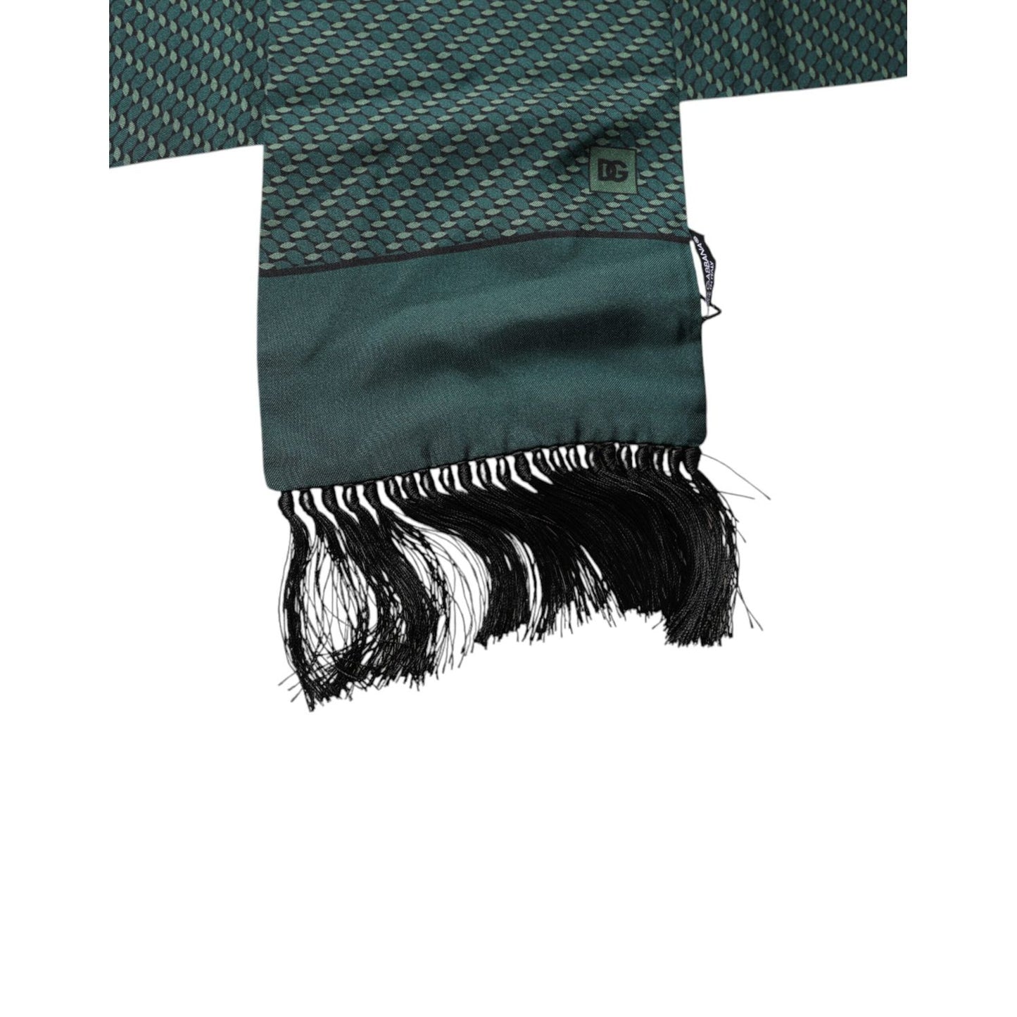 Dolce & Gabbana Dark Green Fantasy Fringes Neck Wrap Scarf