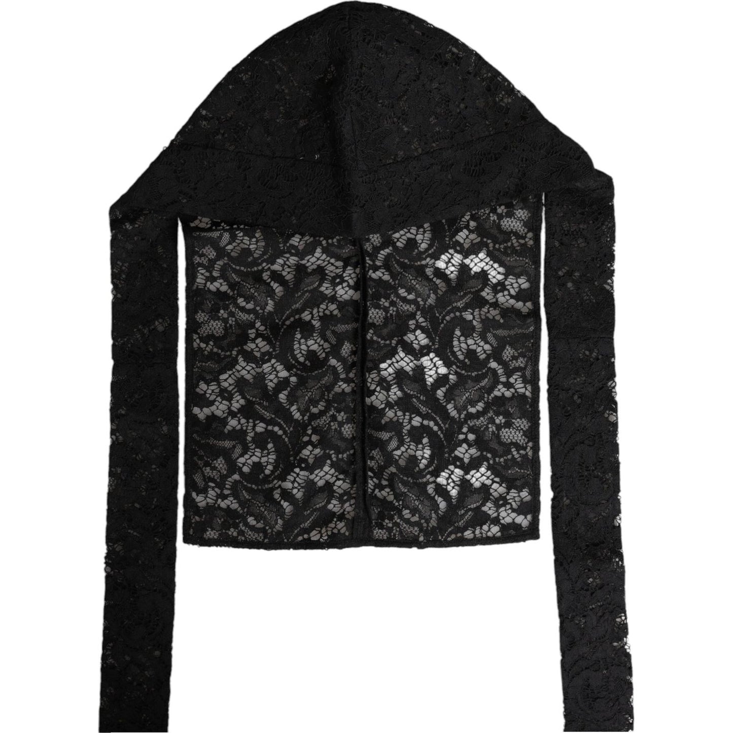 Dolce & Gabbana Black Floral Lace Whole Head Wrap Hat HAT9753-58