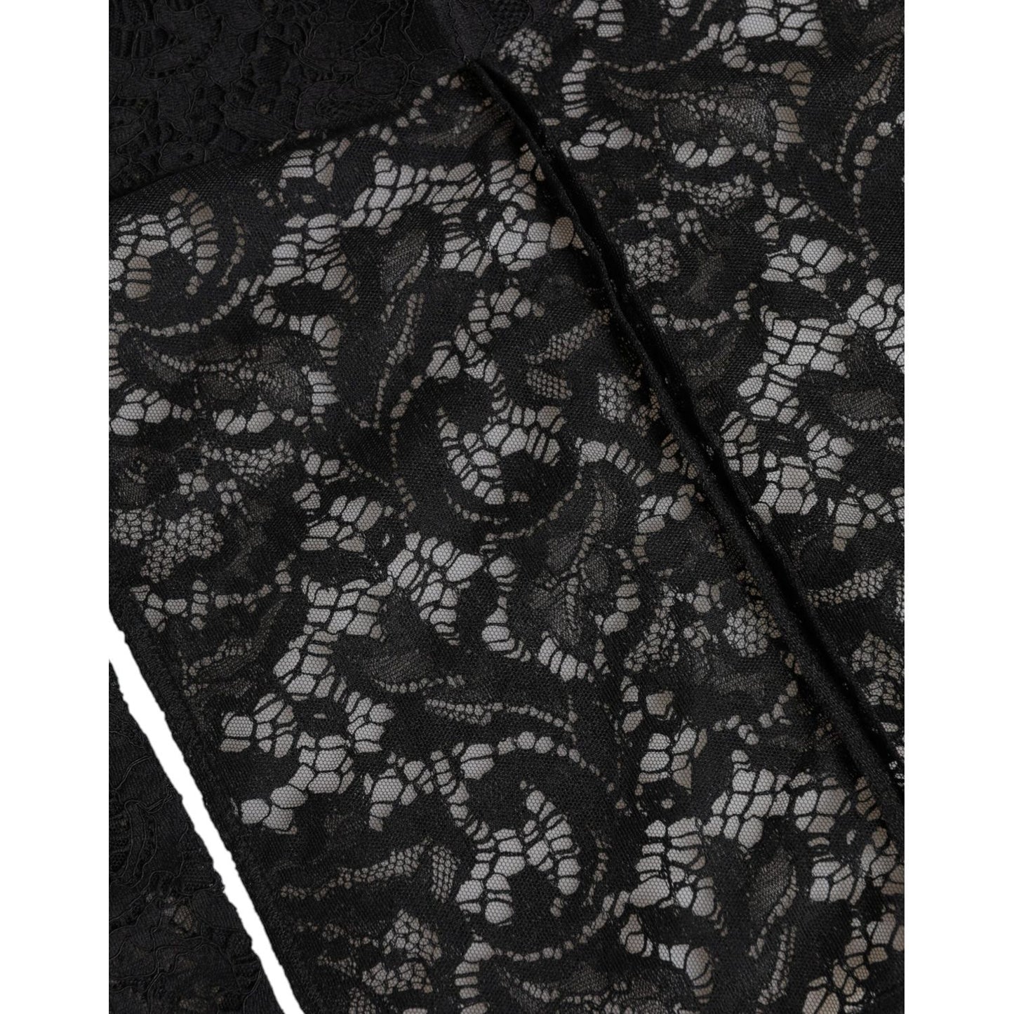 Dolce & Gabbana Black Floral Lace Whole Head Wrap Hat HAT9753-58