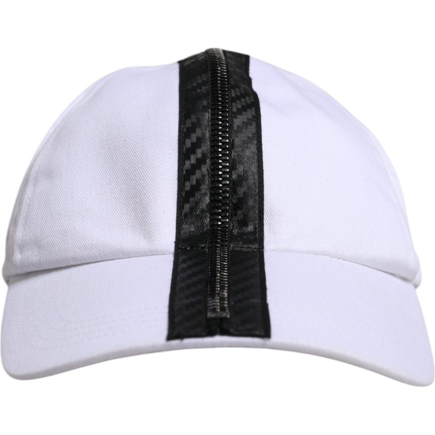 Dolce & Gabbana White Black Cotton Zip Baseball Cap 1728,58 cm|M,67345645728,Accessories,Black/White,Dolce & Gabbana,Hats & Caps - Men - Accessories,Material: 97% Cotton 3% Elastane,Men,Men - Accessories,New with tags HAT9777-58