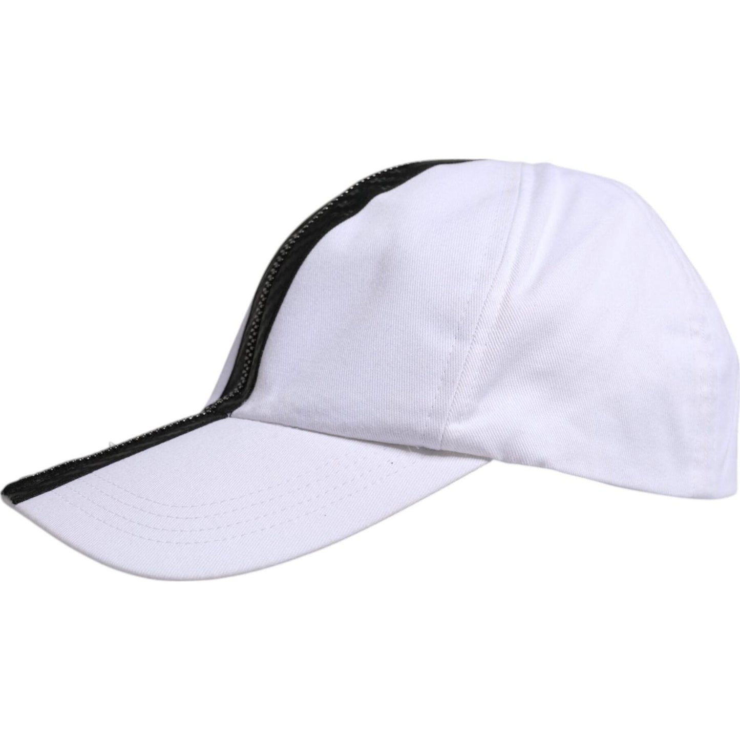 Dolce & Gabbana White Black Cotton Zip Baseball Cap 1728,58 cm|M,67345645728,Accessories,Black/White,Dolce & Gabbana,Hats & Caps - Men - Accessories,Material: 97% Cotton 3% Elastane,Men,Men - Accessories,New with tags HAT9777-58