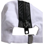 Dolce & Gabbana White Black Cotton Zip Baseball Cap 1728,58 cm|M,67345645728,Accessories,Black/White,Dolce & Gabbana,Hats & Caps - Men - Accessories,Material: 97% Cotton 3% Elastane,Men,Men - Accessories,New with tags HAT9777-58