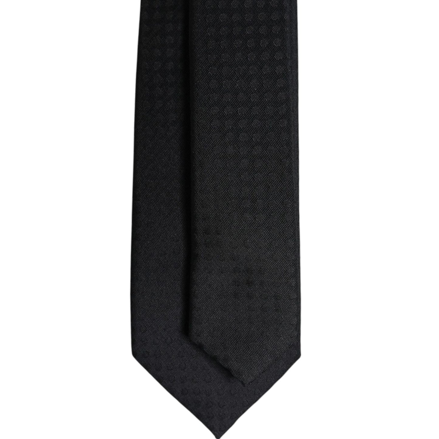 Dolce & Gabbana Black Circles Silk Adjustable Necktie Tie