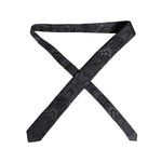 Dolce & Gabbana Black Gray Flower Print Adjustable Necktie Tie