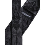 Dolce & Gabbana Black Gray Flower Print Adjustable Necktie Tie