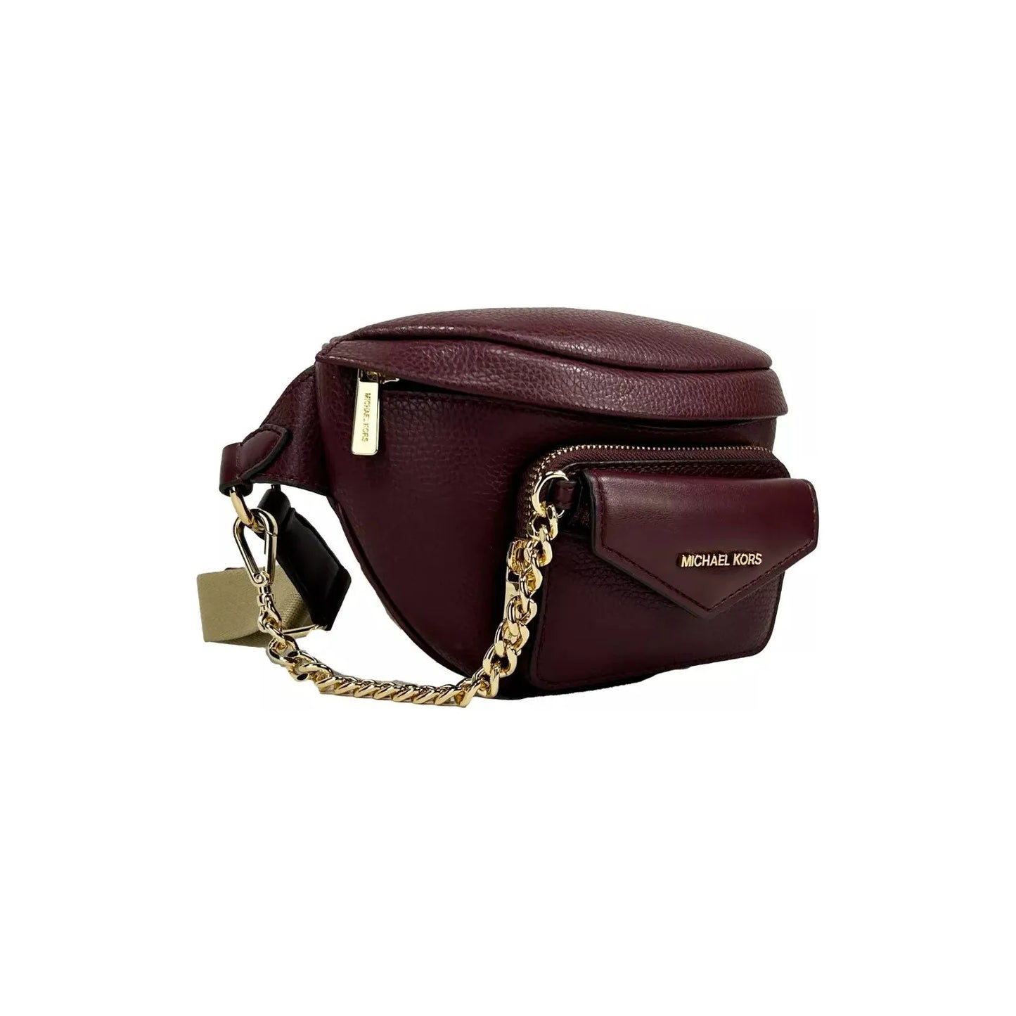 Michael Kors Leather Maise 2 in 1 Fanny Waist Pack Bag Maroon 81888