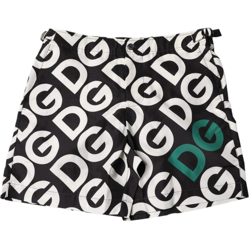 Dolce & Gabbana Black White Logo Beachwear Shorts Swimwear BIK1895-44