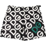 Dolce & Gabbana Black White Logo Beachwear Shorts Swimwear BIK1895-44