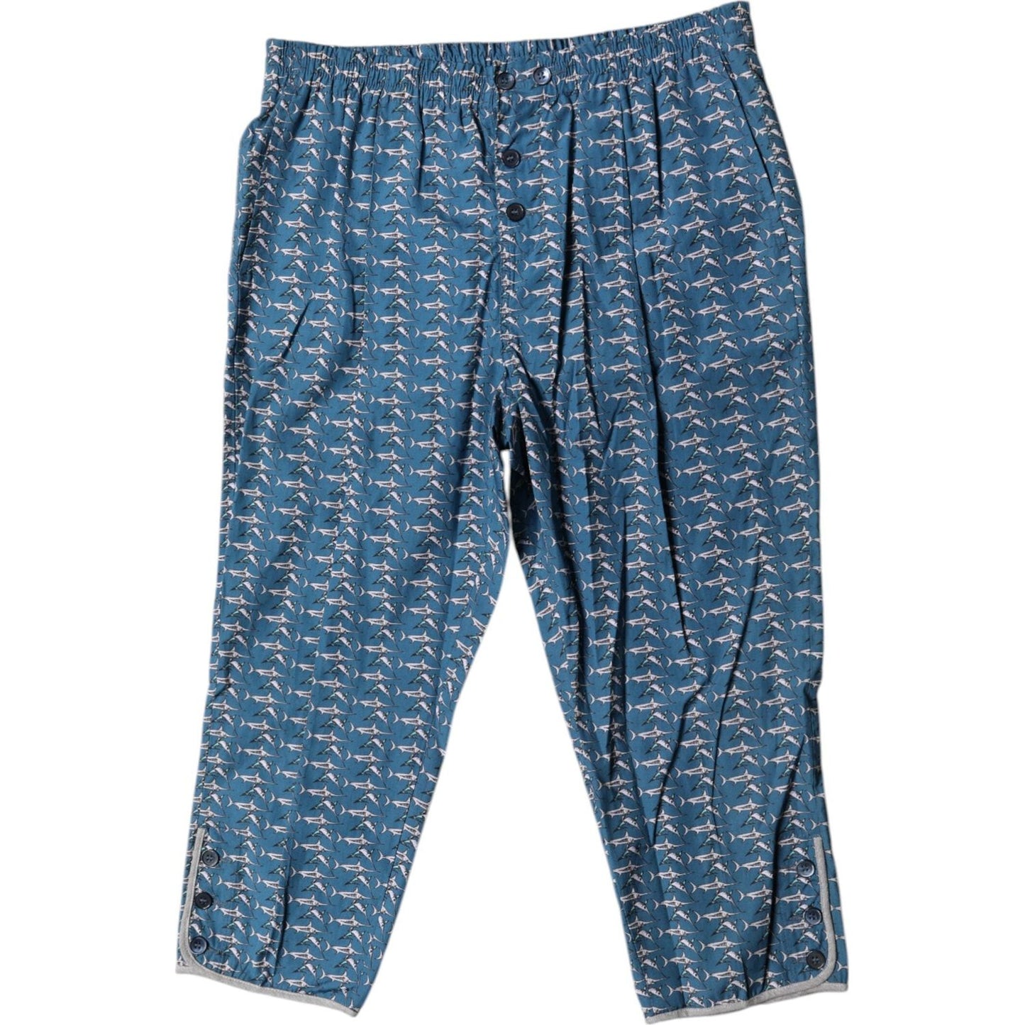 Dolce & Gabbana Blue Shark Print Cropped Beachwear Swimwear BIK1887-4