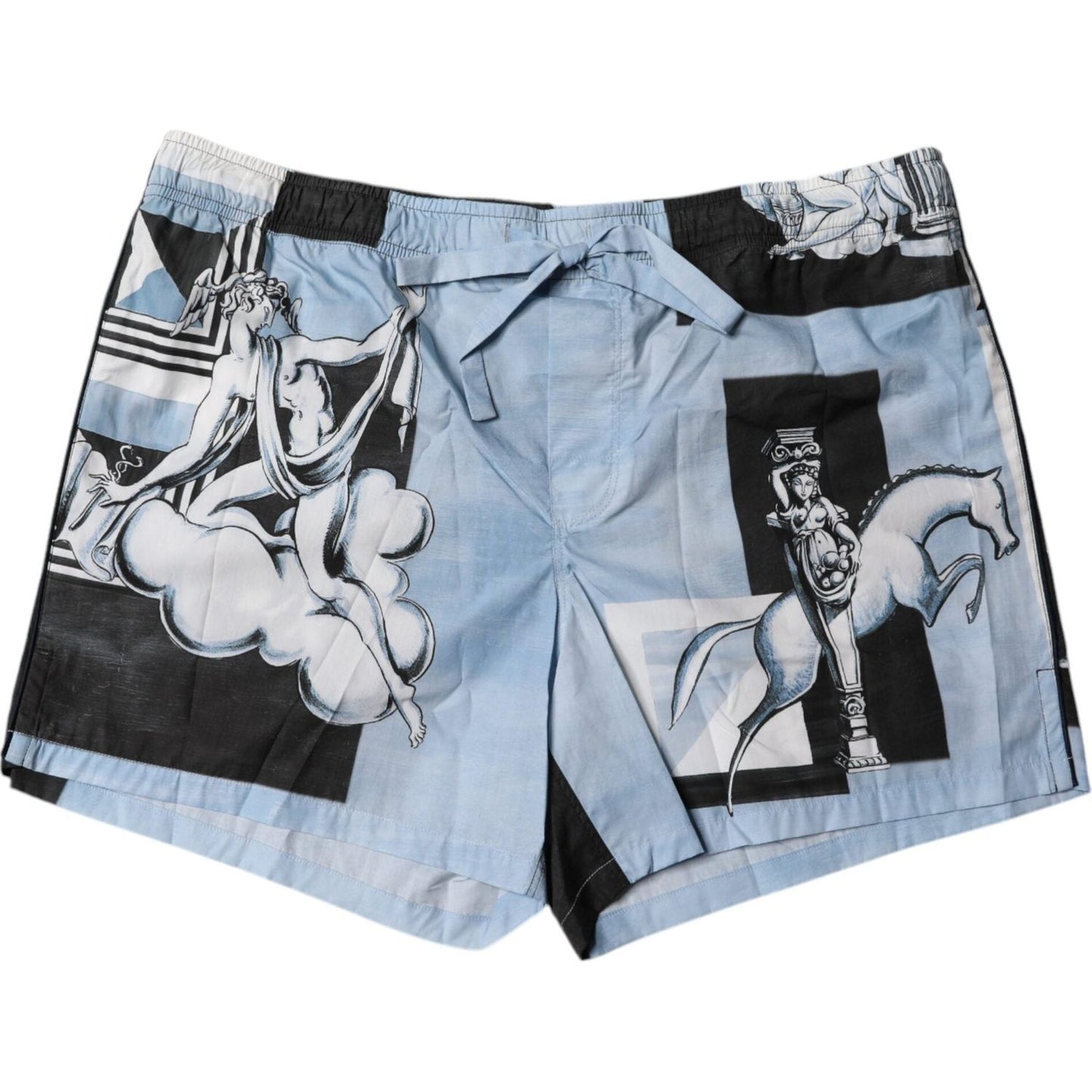 Dolce & Gabbana Blue Statue Print Cotton Mens Shorts BIK1891-58