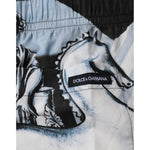 Dolce & Gabbana Blue Statue Print Cotton Mens Shorts BIK1891-58