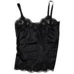 Dolce & Gabbana Black Lace Silk Blend Camisole Top Underwear BIK1986-2