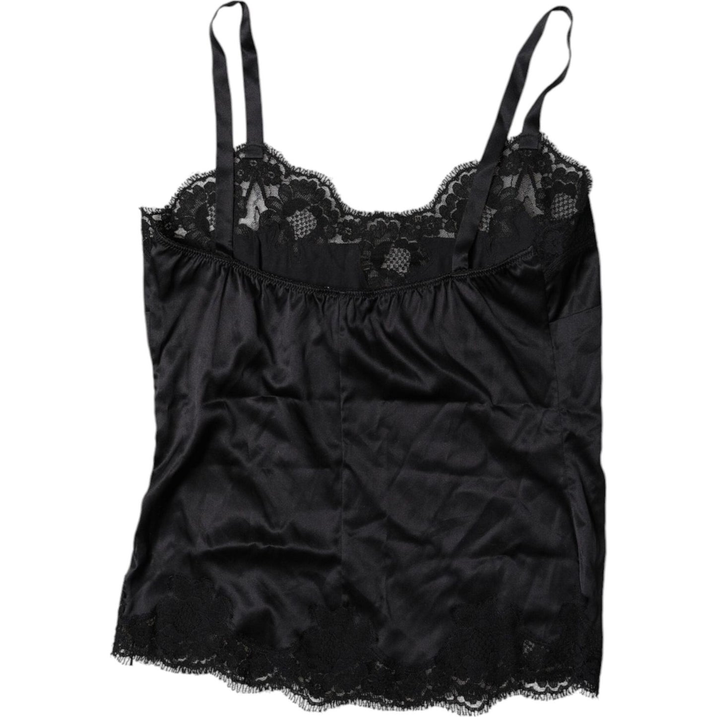 Dolce & Gabbana Black Lace Silk Blend Camisole Top Underwear BIK1986-2