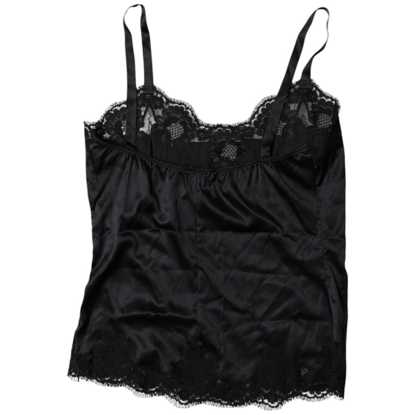 Dolce & Gabbana Black Lace Silk Blend Camisole Top Underwear BIK1986-2