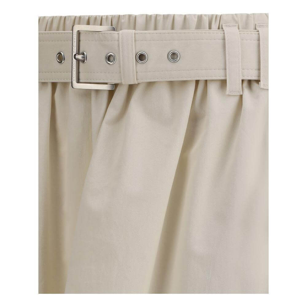 Brunello Cucinelli Cream Wide Long Skirt BRML138G3753C9002BB0-IT44-FBB-368