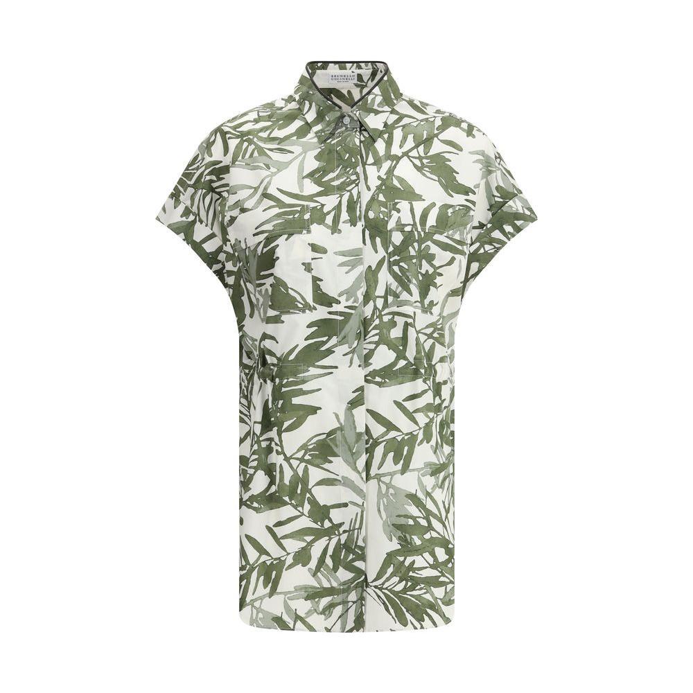 Brunello Cucinelli Leaf print Long Shirt BR-ML900NL646C001-XXL
