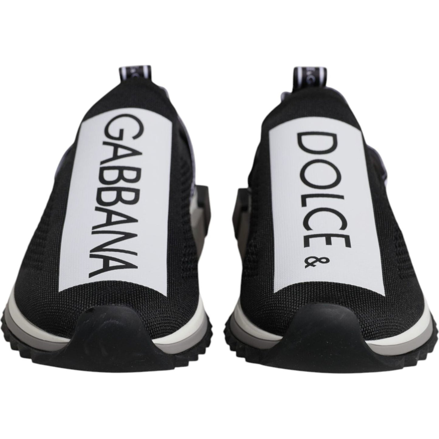 Dolce & Gabbana Black White Slip On Sorrento Sneakers Shoes MV7053-40